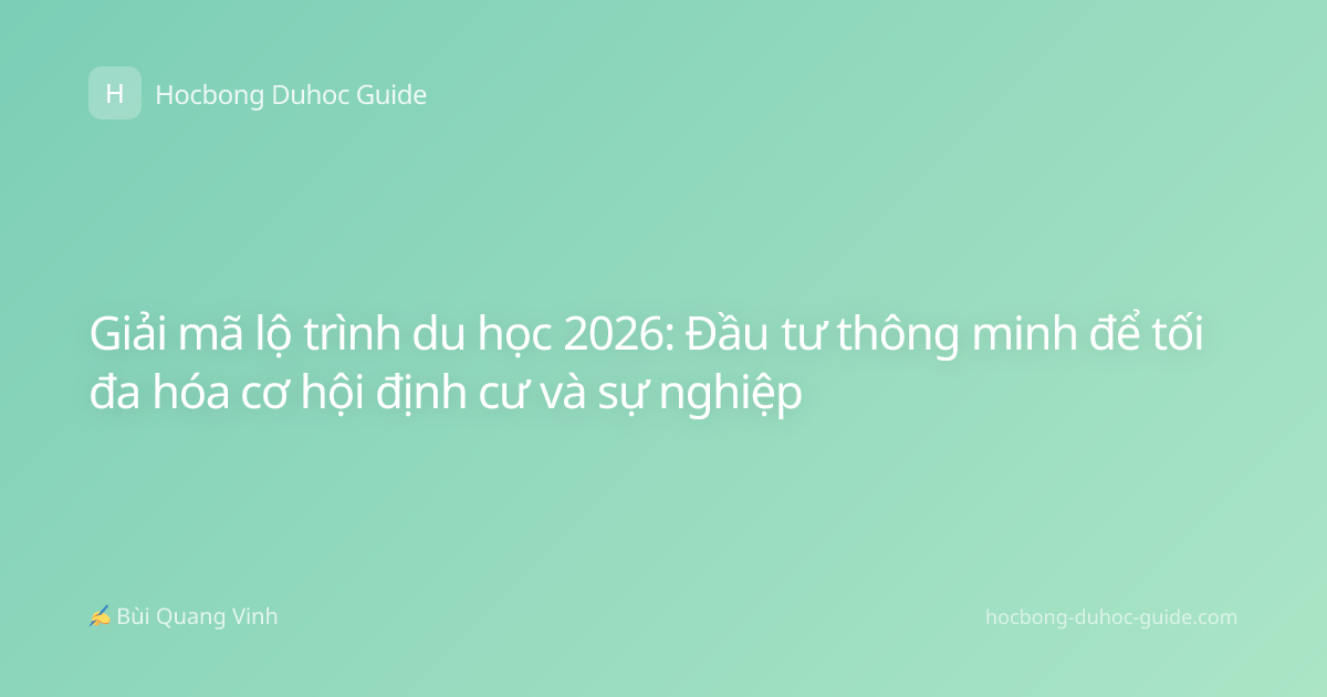 Giải mã lộ trình du học 2026: Đầu tư thông minh để tối đa hóa cơ hội định cư và sự nghiệp