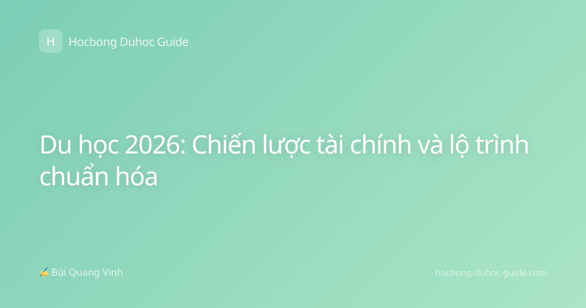 Du học 2026: Chiến lược tài chính và lộ trình chuẩn hóa
