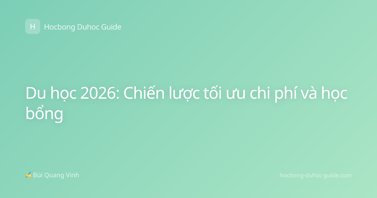 Du học 2026: Chiến lược tối ưu chi phí và học bổng
