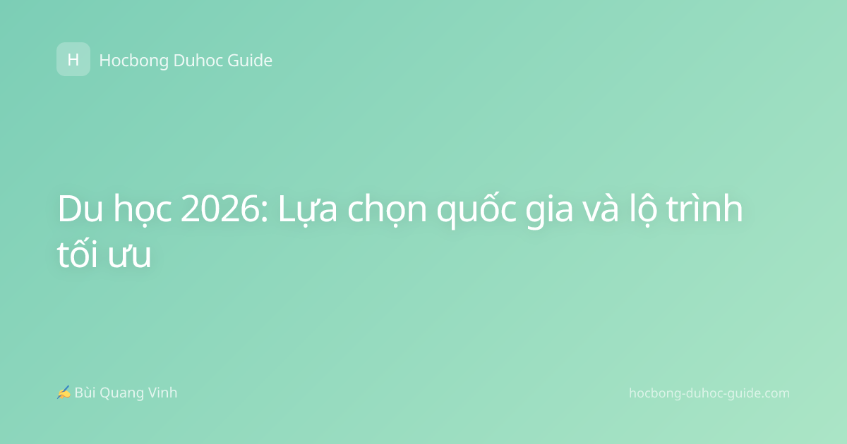 Du học 2026: Lựa chọn quốc gia và lộ trình tối ưu